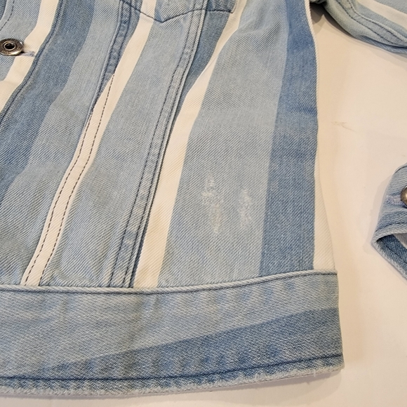 G-Star Raw 3301 Vesp Blue Striped Denim Trucker Jacket Size Small NWT! - Picture 8 of 17